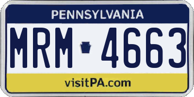 PA license plate MRM4663