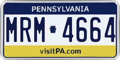 PA license plate MRM4664