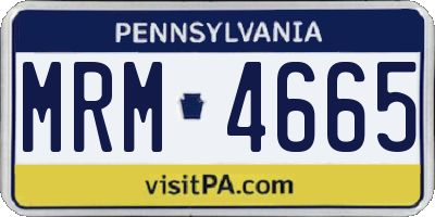 PA license plate MRM4665