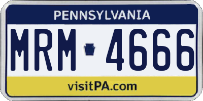 PA license plate MRM4666