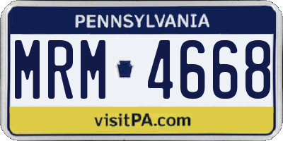 PA license plate MRM4668