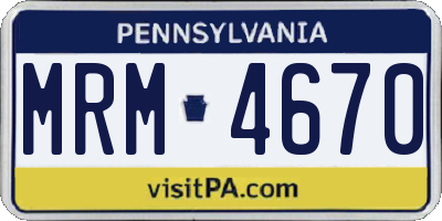 PA license plate MRM4670