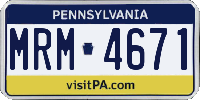 PA license plate MRM4671