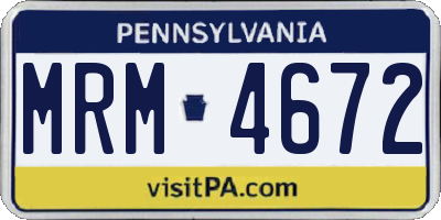 PA license plate MRM4672