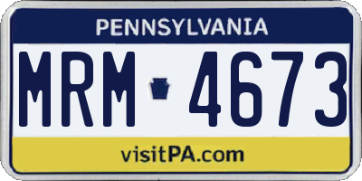 PA license plate MRM4673