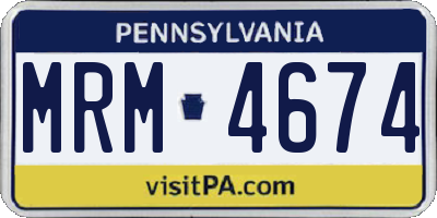 PA license plate MRM4674
