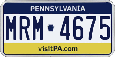 PA license plate MRM4675