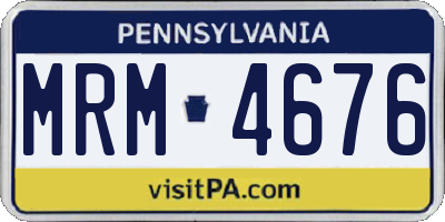 PA license plate MRM4676