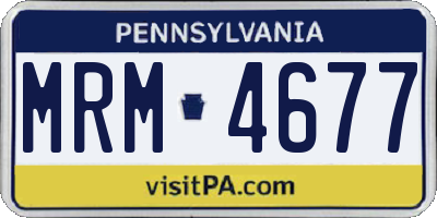 PA license plate MRM4677