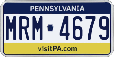 PA license plate MRM4679