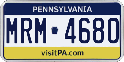 PA license plate MRM4680