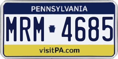 PA license plate MRM4685