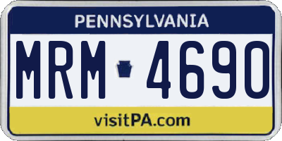 PA license plate MRM4690