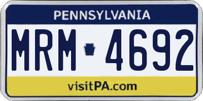 PA license plate MRM4692