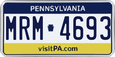 PA license plate MRM4693