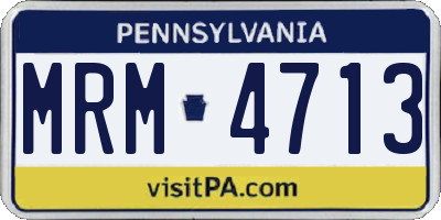 PA license plate MRM4713