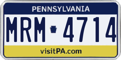 PA license plate MRM4714