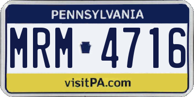 PA license plate MRM4716