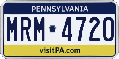 PA license plate MRM4720