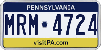 PA license plate MRM4724