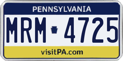 PA license plate MRM4725