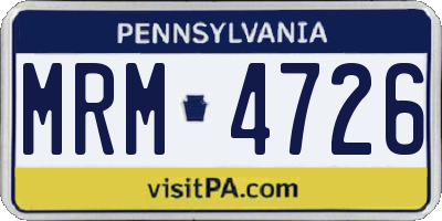 PA license plate MRM4726