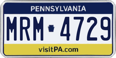 PA license plate MRM4729