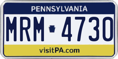 PA license plate MRM4730