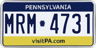 PA license plate MRM4731