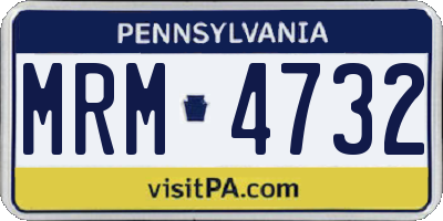 PA license plate MRM4732