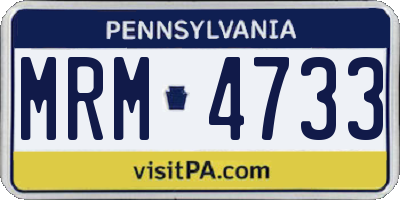 PA license plate MRM4733