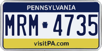 PA license plate MRM4735