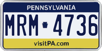 PA license plate MRM4736