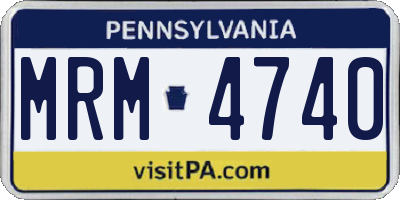 PA license plate MRM4740