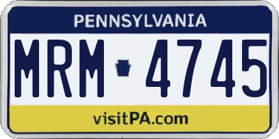 PA license plate MRM4745