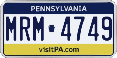 PA license plate MRM4749