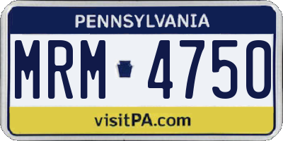 PA license plate MRM4750