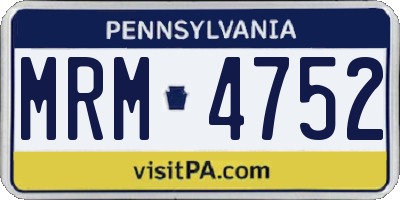 PA license plate MRM4752