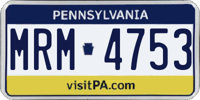 PA license plate MRM4753