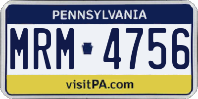 PA license plate MRM4756