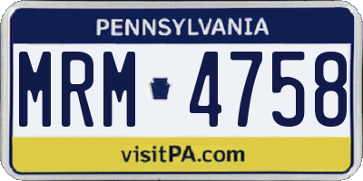 PA license plate MRM4758