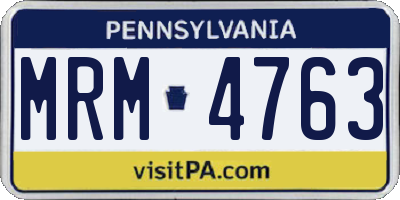 PA license plate MRM4763