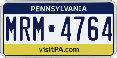 PA license plate MRM4764