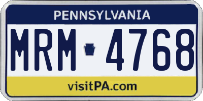 PA license plate MRM4768