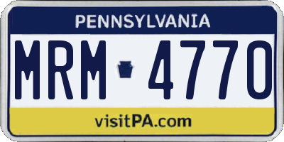 PA license plate MRM4770