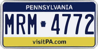 PA license plate MRM4772