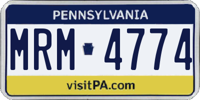 PA license plate MRM4774