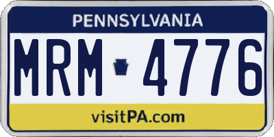 PA license plate MRM4776