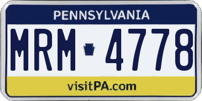 PA license plate MRM4778