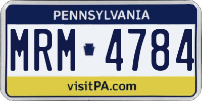 PA license plate MRM4784